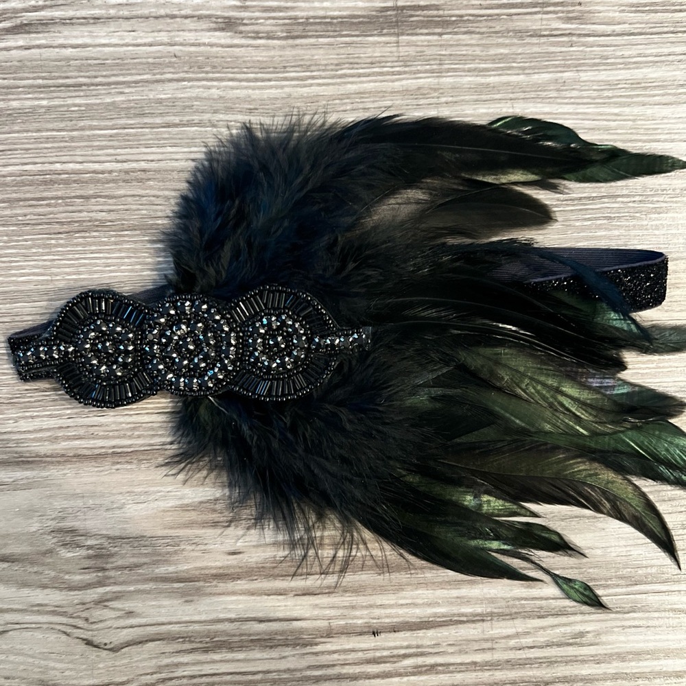 BNWOT Handmade 1920s Gatsby / Art Deco Feather Headpiece